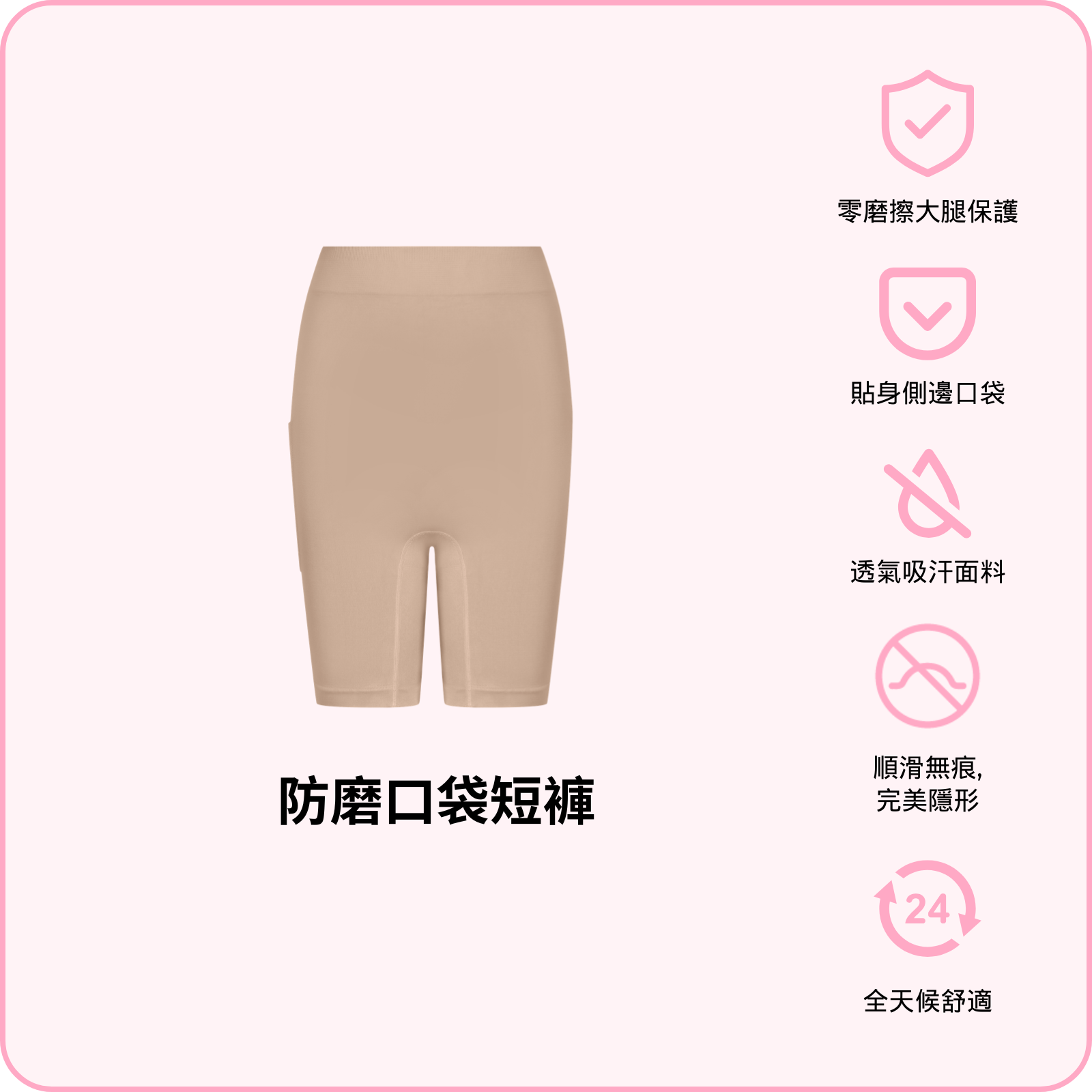 Anti-Chafing Pocket Shorts / 防磨口袋短褲
